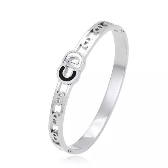 Gold Plated Stainless Steel Bangle Bracelet - Picture 2 of 4